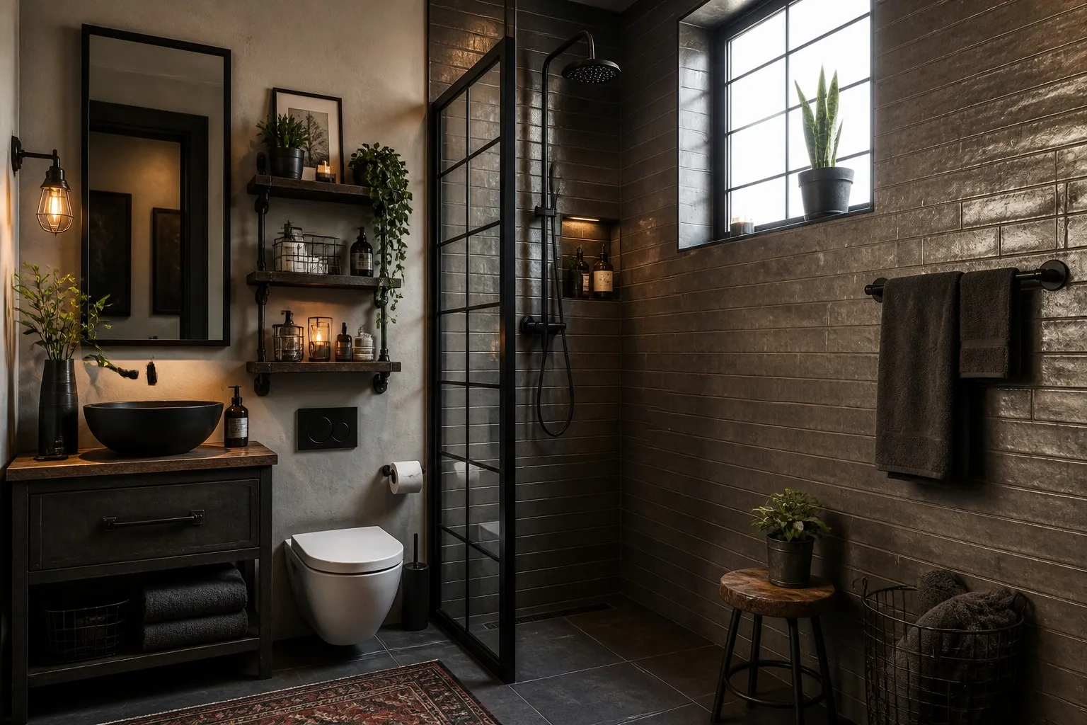 Interior AI software restyling a bathroom