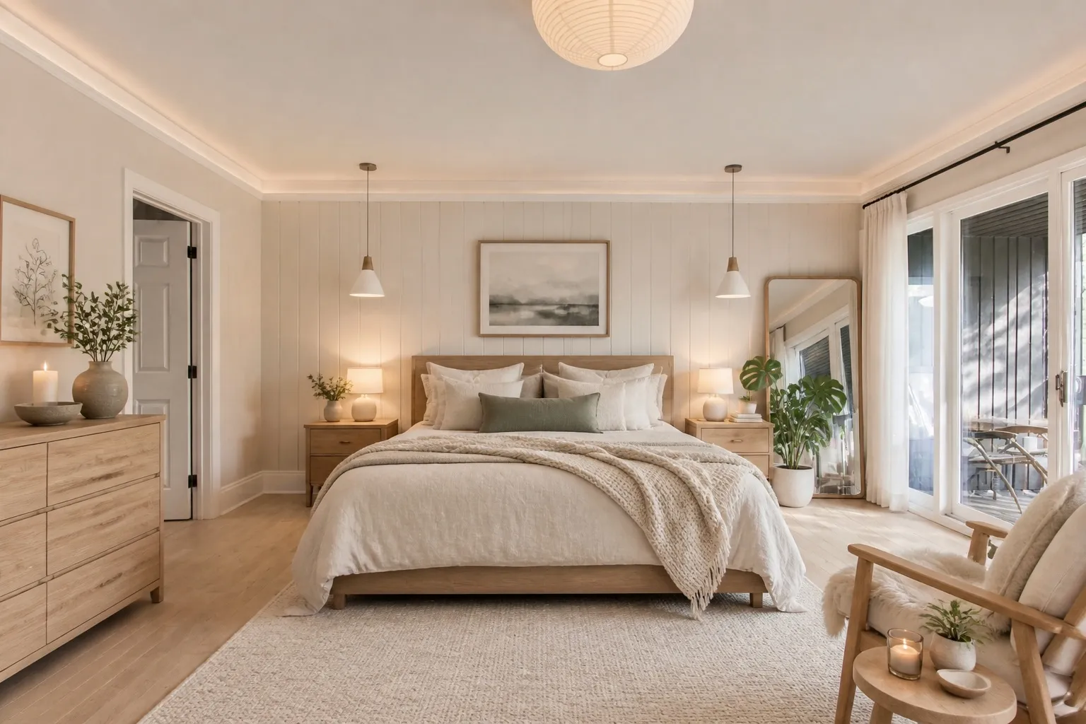 Bedroom after AI redesign in Scandinavian style