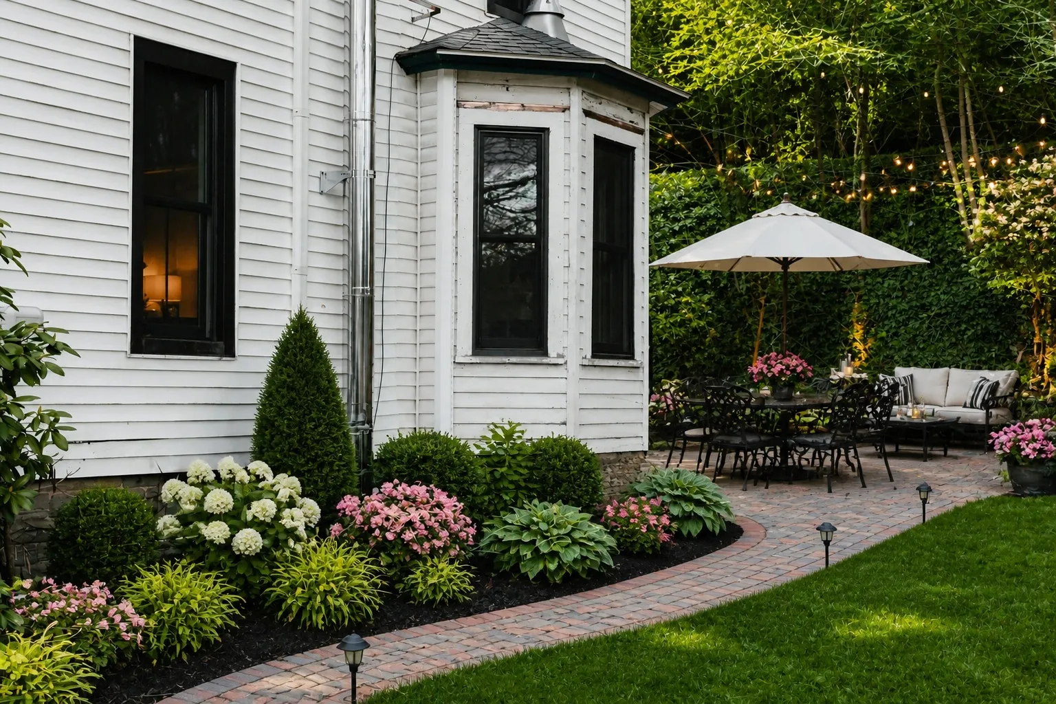AI backyard design respecting the property line